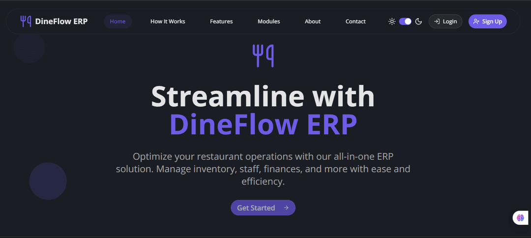 DineFlow: AI-enabled ERP system for Restaurants  preview